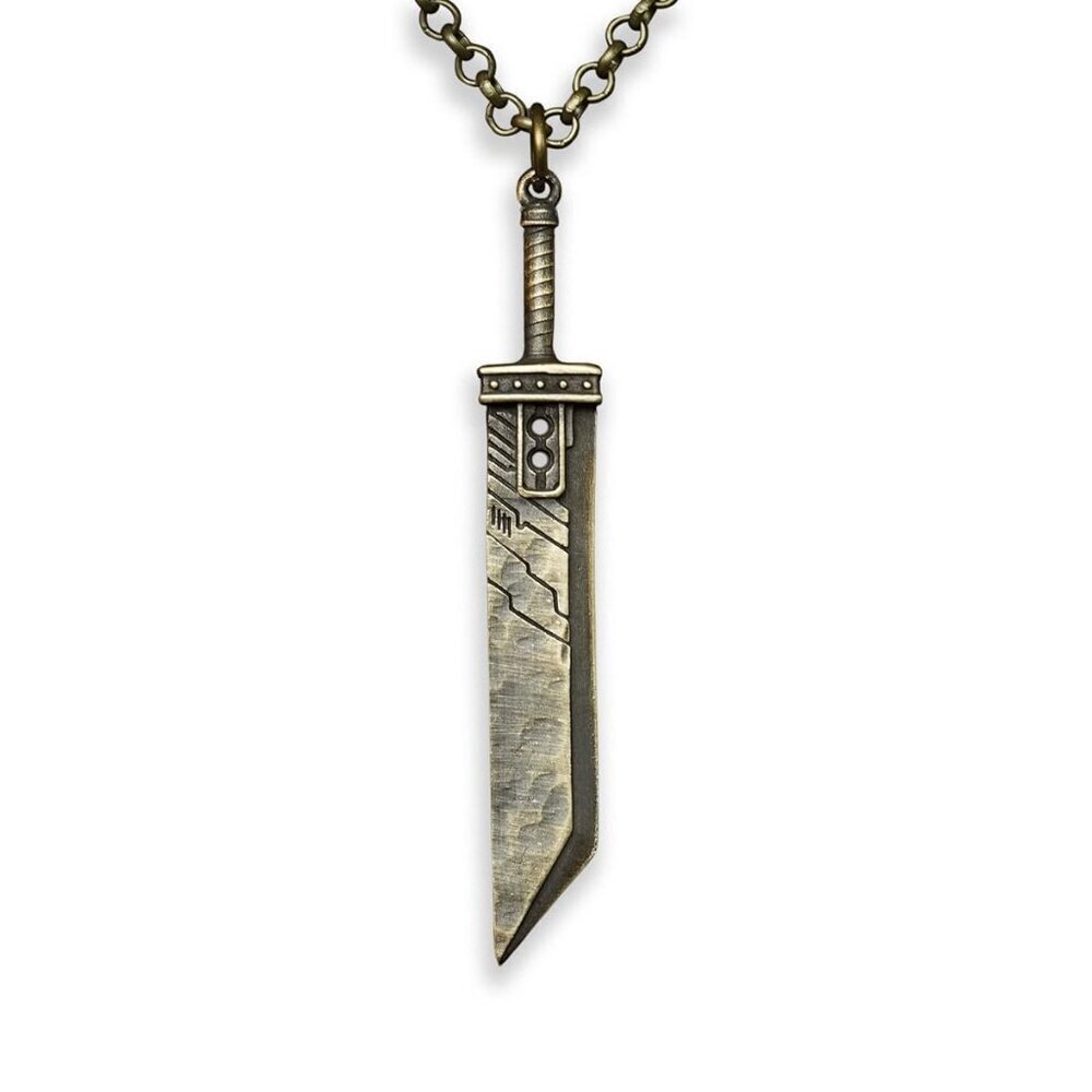 Cloud Buster F F Fantasy 7 VII Sword Pendant Necklace Charm Brass
